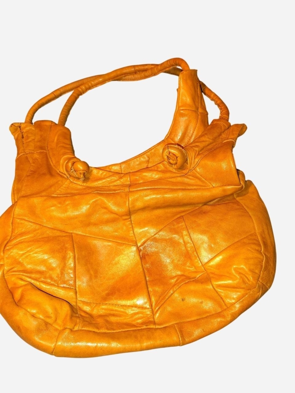 Leather Shoulder Bag with Knotted Strap
